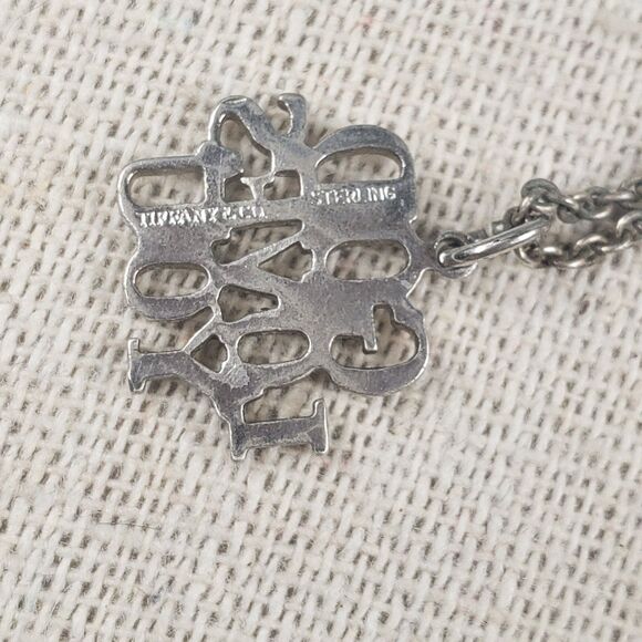 Tiffany & Co 925 Sterling Silver GOD LOVES YOU Pendant Necklace Vintage 1970 - Picture 12 of 16